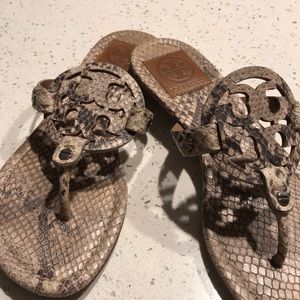 Tory Burch Miller flip flops snakeskin look